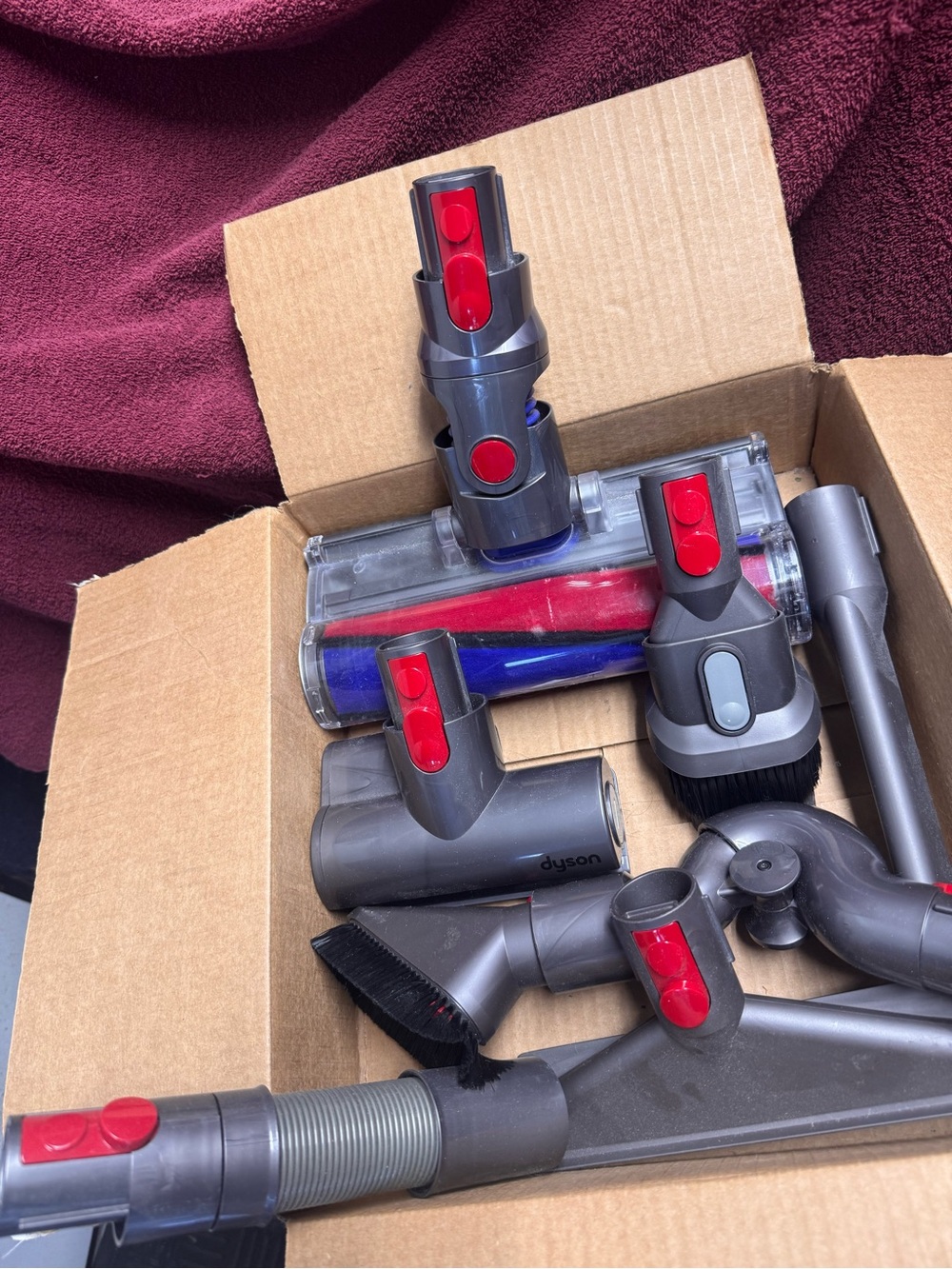 Dyson Gray and Red Vacuum Accessory Set
